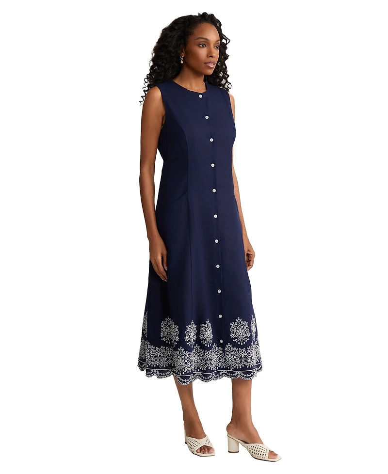 Jones New York Women's Crewneck Midi Dress