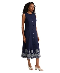 Jones New York Women's Crewneck Midi Dress