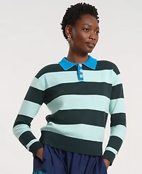 Isaac Mizrahi Women's Long-Sleeve Collared Knitted Sweater