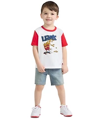 Levi's Toddler Boys' 2T-4T Fry Guy Tee & Denim Shorts Set