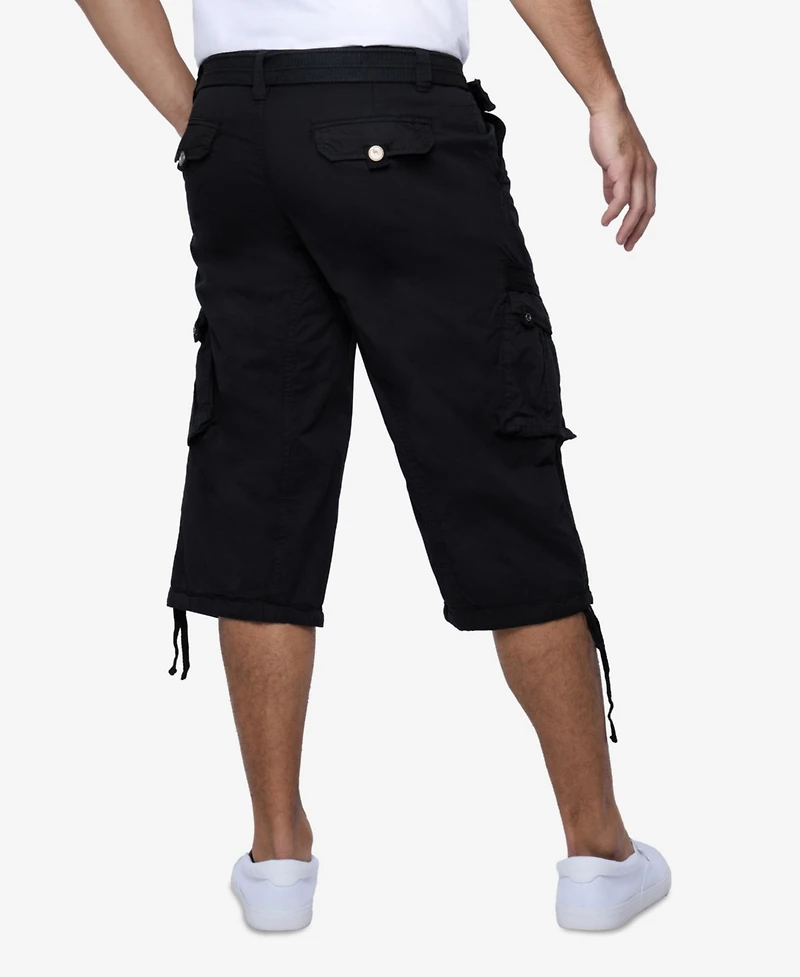 X-Ray Men's Belted Capri Cargo Shorts