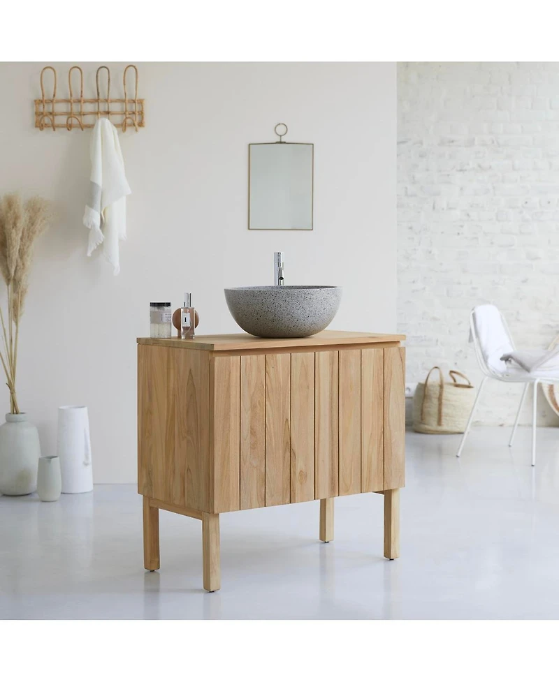 Tikamoon Jill vanity unit in teak wood 80