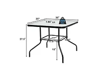 Slickblue Outdoor 5-Piece Dining Set with Stackable Chairs and Cushions