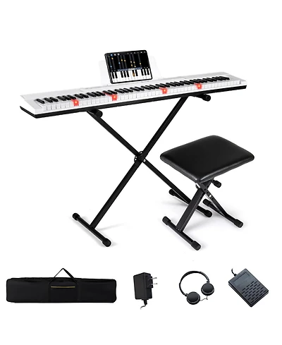 Mecale 88-Key Electric Piano Keyboard with Adjustable Stand & Portable Bag for Home or Travel