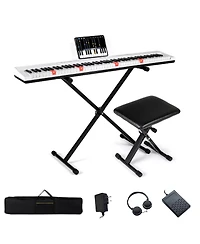 Mecale 88-Key Electric Piano Keyboard with Adjustable Stand & Portable Bag for Home or Travel