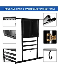 Gse Games & Sports Expert Wood 10 Billiard Pool Cue Rack & Dart Board Cabiner Combination Rack Only
