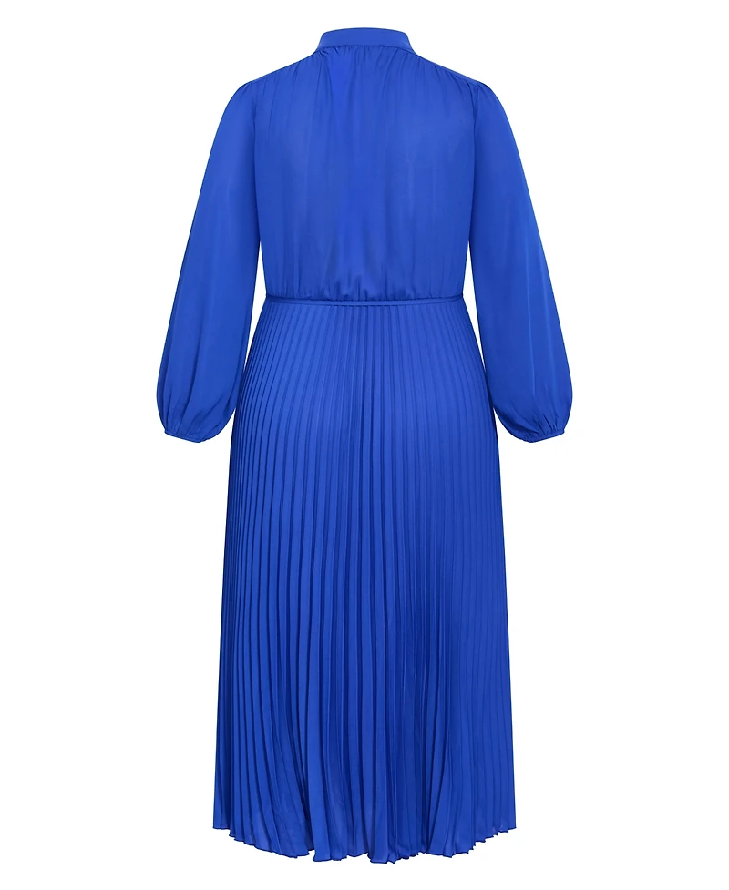 City Chic Women's Halle Long Sleeve Pleat Dress