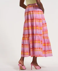 Isaac Mizrahi Women's Pull-On Tiered Maxi Long Skirt