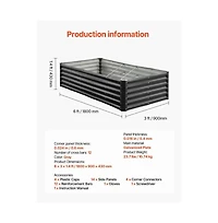 Slickblue 6x3x1.4 ft Galvanized Metal Raised Garden Bed