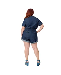 Unique Vintage Women's Plus Garage Style Romper