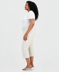 Jm Collection Plus Jacquard Rivet Capri Pants, Macy's Exclusive