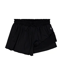 Calvin Klein Girls' 7-16 Smocked Waist Pull-On Tech Shorts