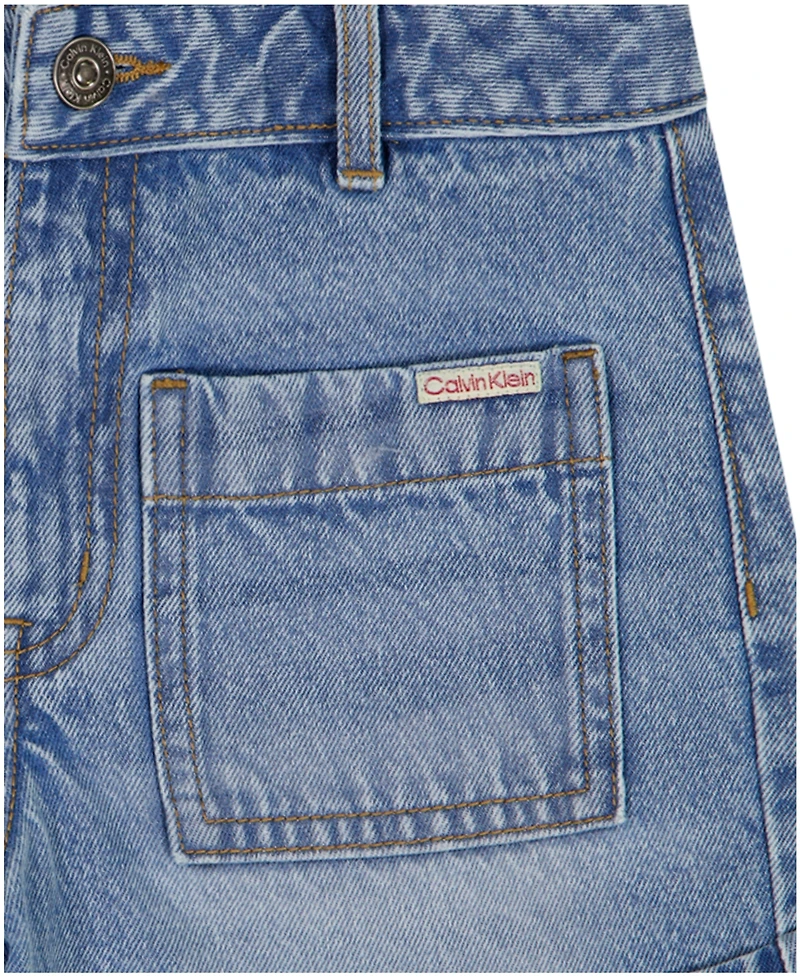 Calvin Klein Girls' 7-16 Cuffed Denim Shorts
