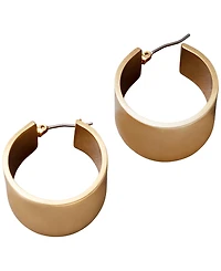 Donna Karan Gold-Tone Flat Taper Hoop Earrings
