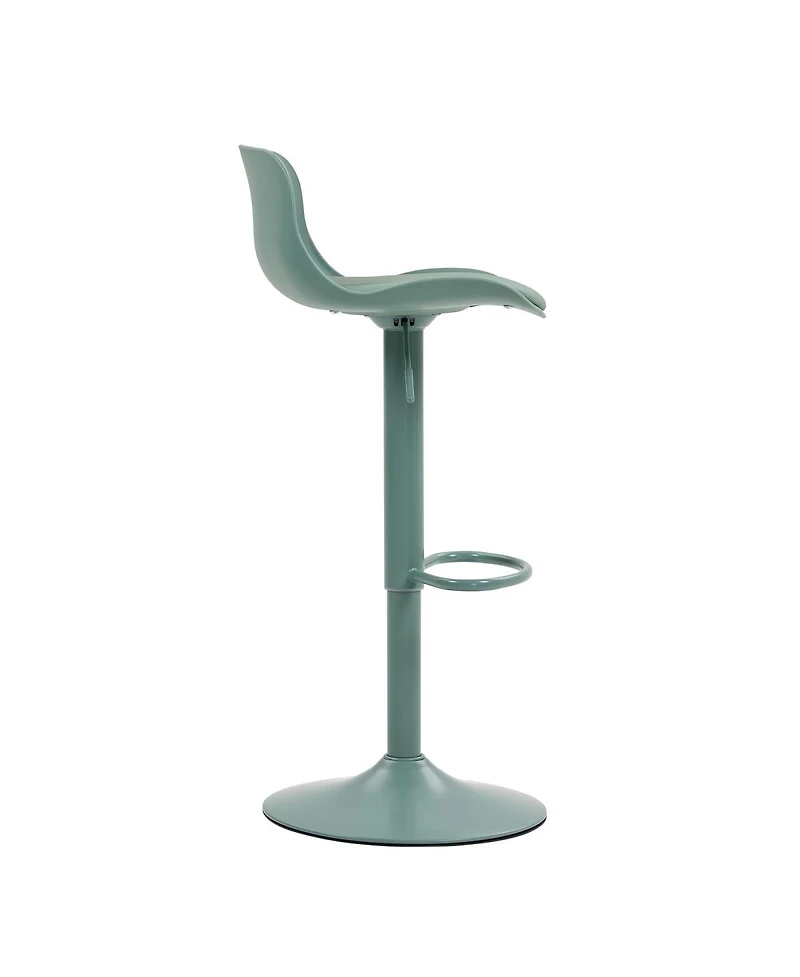 Streamdale Bar Stools Set of 2 - Adjustable Swivel Pu Leather Kitchen Island Chairs - Mint Green