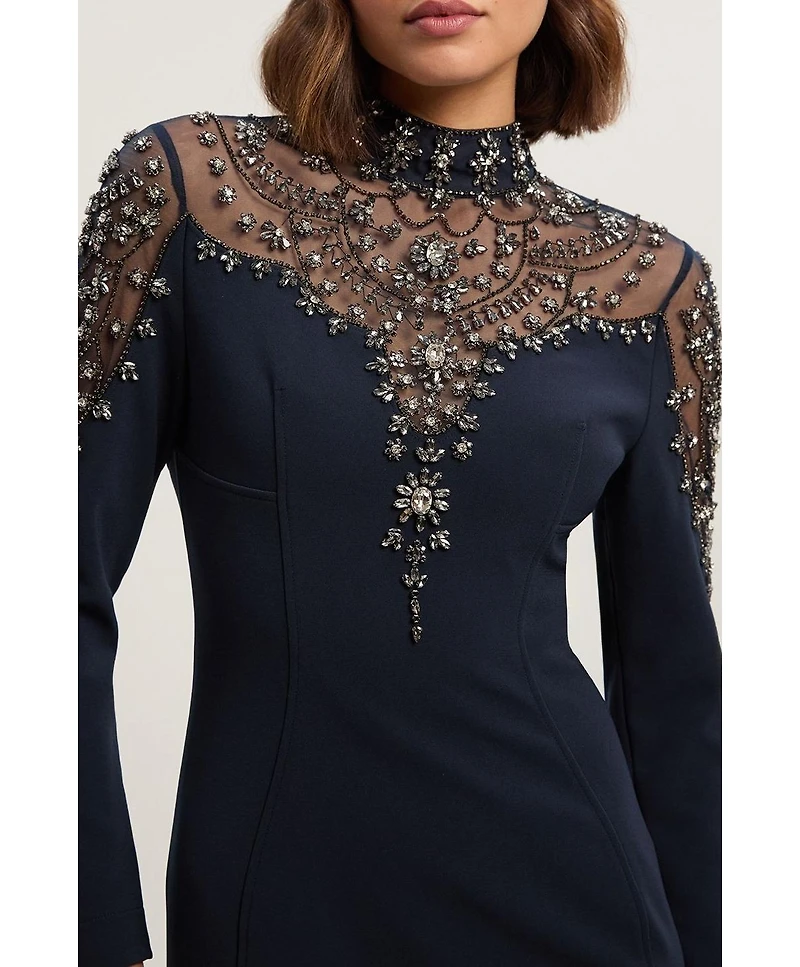 Karen Millen Women's Crystal Embellished Maxi Dress