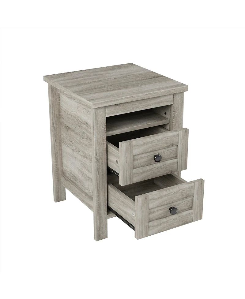 Streamdale Furniture 3-Piece Queen Farmhouse Bed Set w/ Storage Headboard, Nightstand & Dresser