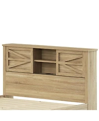 Streamdale Furniture 3-Piece Queen Farmhouse Bed Set w/ Storage Headboard, Nightstand & Dresser