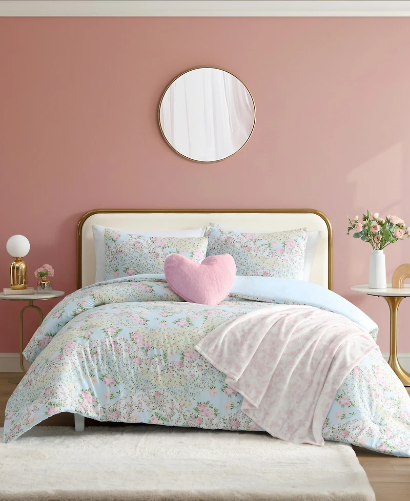 Betsey Johnson Patchwork Floral Microfiber -Pc. Comforter Set