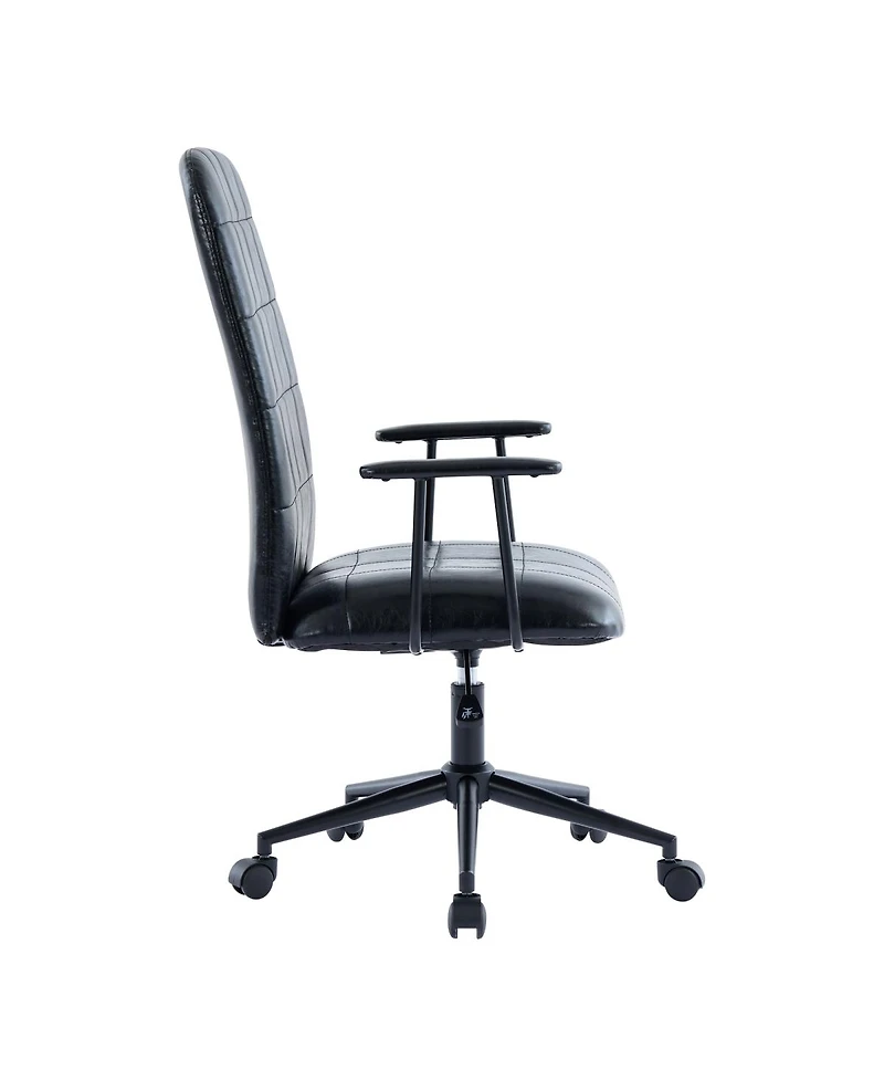 Streamdale Antique Black Pu leather office chair, 2-set, high back, adjustable, swivel.