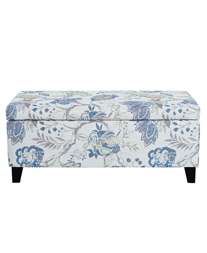 Streamdale Furniture Luxury Storage Ottoman with Floral Fabric & Hidden Compartment