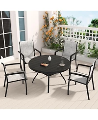 Streamdale Furniture 5-Piece Patio Dining Set with Stackable Chairs & 40.6" Round Metal Table