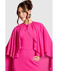Coast Women's Ruffle Chiffon Cape Crepe Maxi Dress