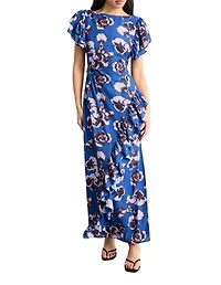 Warehouse Women's Side Split Ruffle Detail Maxi Dress