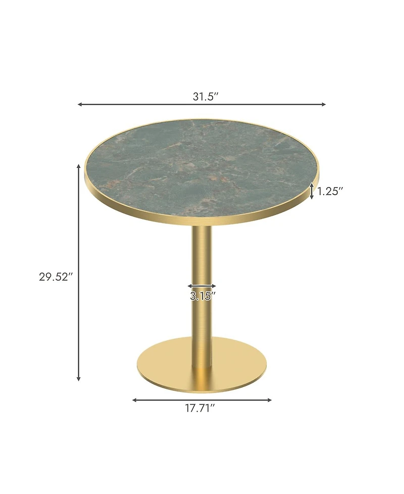 Streamdale Furniture Round Modern Dining Table 31.5" Faux Marble Top Bistro Tulip Table