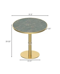 Streamdale Furniture Round Modern Dining Table 31.5" Faux Marble Top Bistro Tulip Table