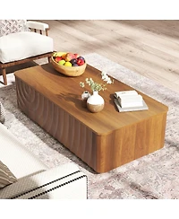 Streamdale Furniture Streamdale 47" Walnut Mid-Century Farmhouse Coffee Table with Storage & 2 Drawers