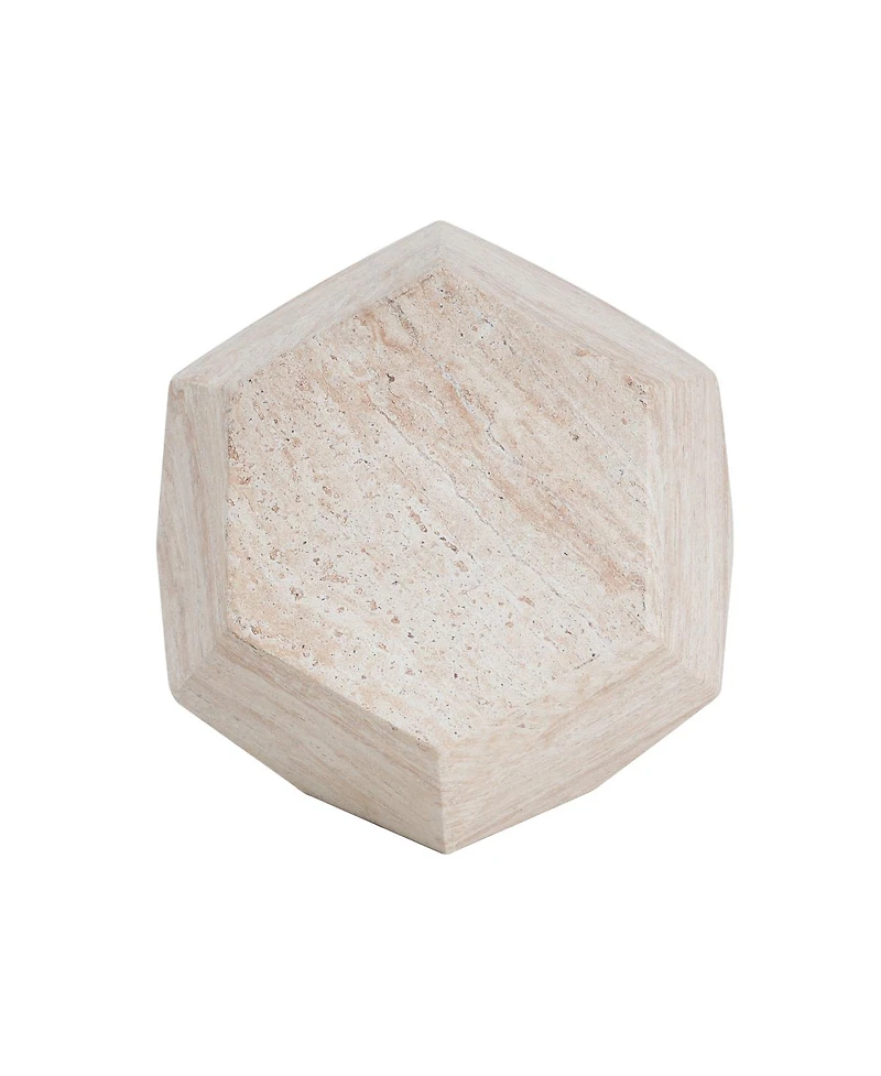 Streamdale Furniture Lightweight Concrete/Travertine Hexagonal Side Table