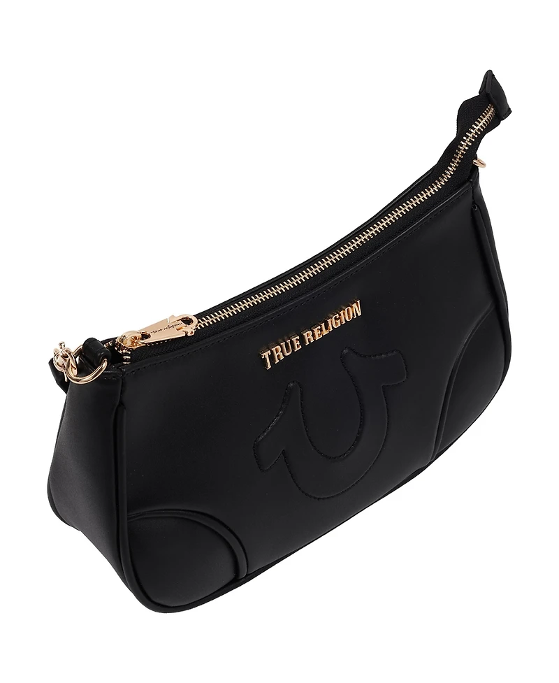 True Religion Women's Trapunto Logo Shoulder Bag