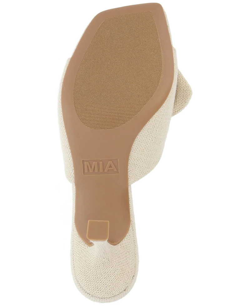 Mia Women's Elyzza Bow Slip-On Square-Toe Dress Sandals