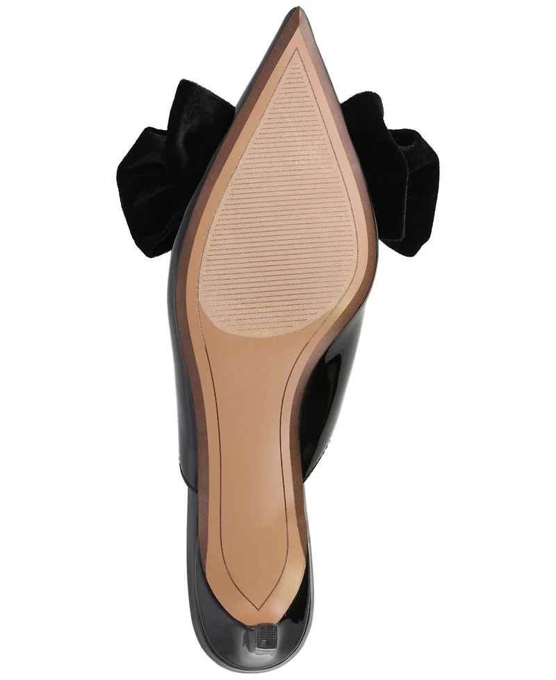 Mia Women's Chantelle Bow Pointed Toe Mule Pumps