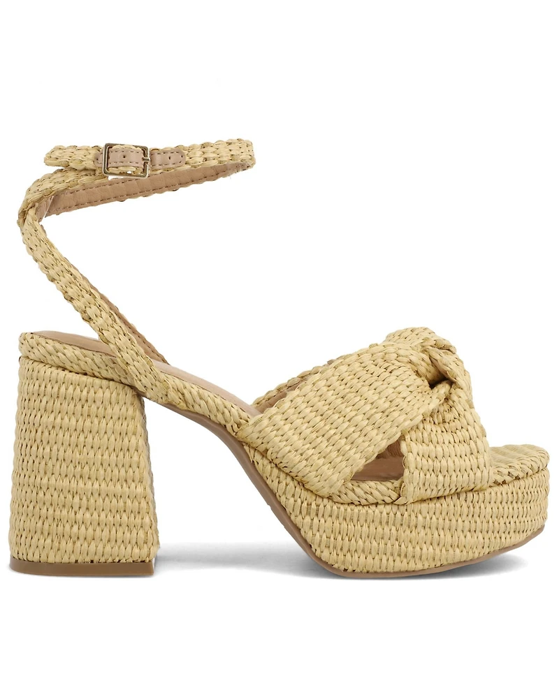 Mia Women's Reese Woven Knot Round Toe Dress Sandals
