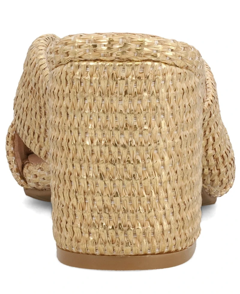 Mia Women's Hania Woven Raffia Slip-On Dress Sandals