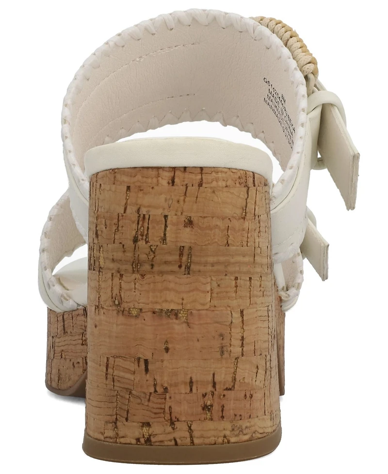 Mia Women's Woven Raffia Platform Dress Sandals