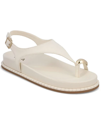 Mia Women's Leilah Slingback Buckle-Strap Round-Toe Thong Sandals