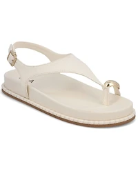 Mia Women's Leilah Slingback Buckle-Strap Round-Toe Thong Sandals