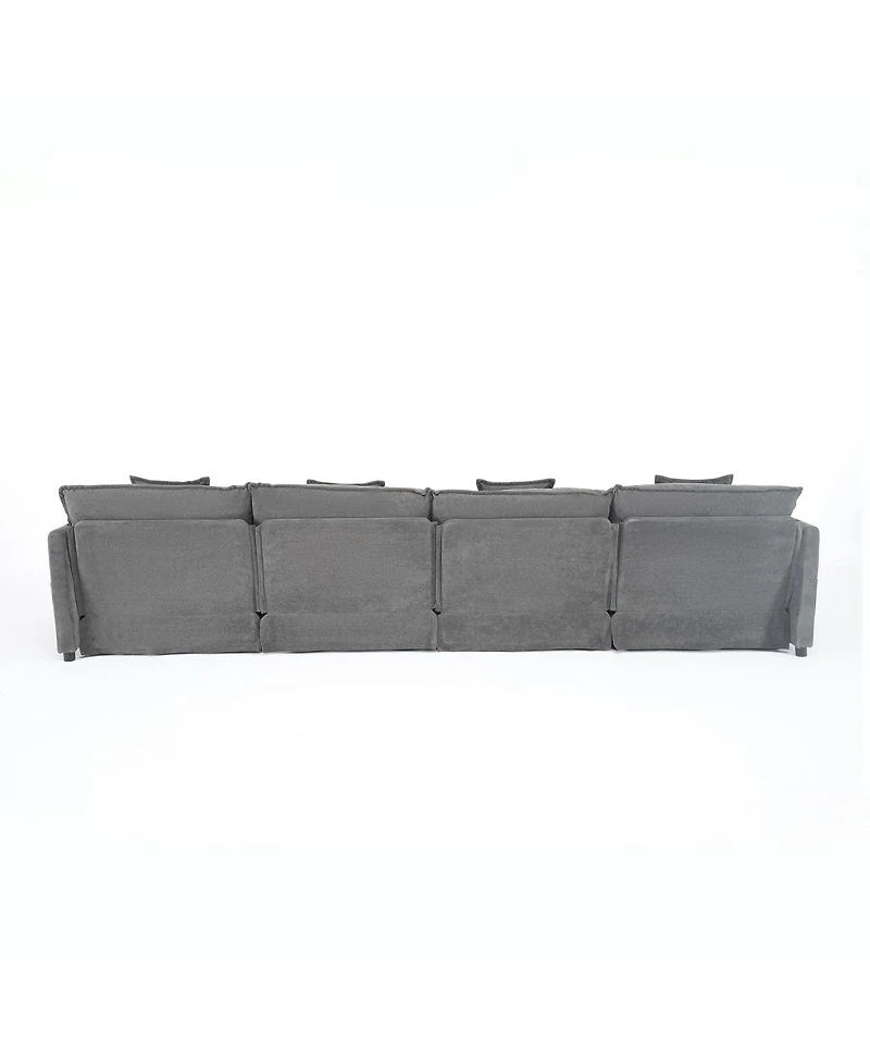 Streamdale Furniture Modular Sectional Sofa, Oversized Deep Seat U Shaped Couch Set, 4-Seater
