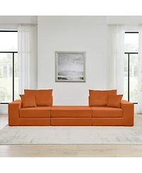 Streamdale Furniture Modular Cloud Sectional Couch, Modern L-Shaped Sofa with Ottoman