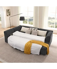 Streamdale Furniture 135" U-Shaped Modular Sectional Sofa with Chaise & Movable Ottoman