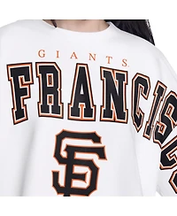 G-iii 4Her by Carl Banks Women's White San Francisco Giants Bleachers Cropped Pullover Sweatshirt