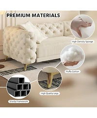 Streamdale Furniture 97.7" 3-in-1 Convertible Sleeper Sofa with Pull Out Bed & Ottoman