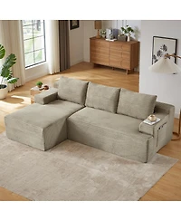 Streamdale Furniture L-Shaped Cloud Sectional Sofa, Camel
