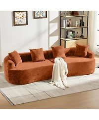 Streamdale Furniture Curved Loveseat with 3 Pillows, Deep Seat Couch for Apartment