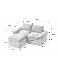 Streamdale Furniture Modern corduroy cloud sofa, freely combined
