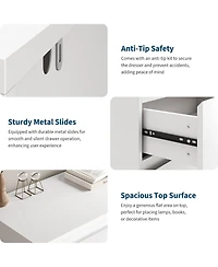 gaomon 6-Drawer Dresser, Simply Modern Wooden Chest of Drawers for Bedroom Storage