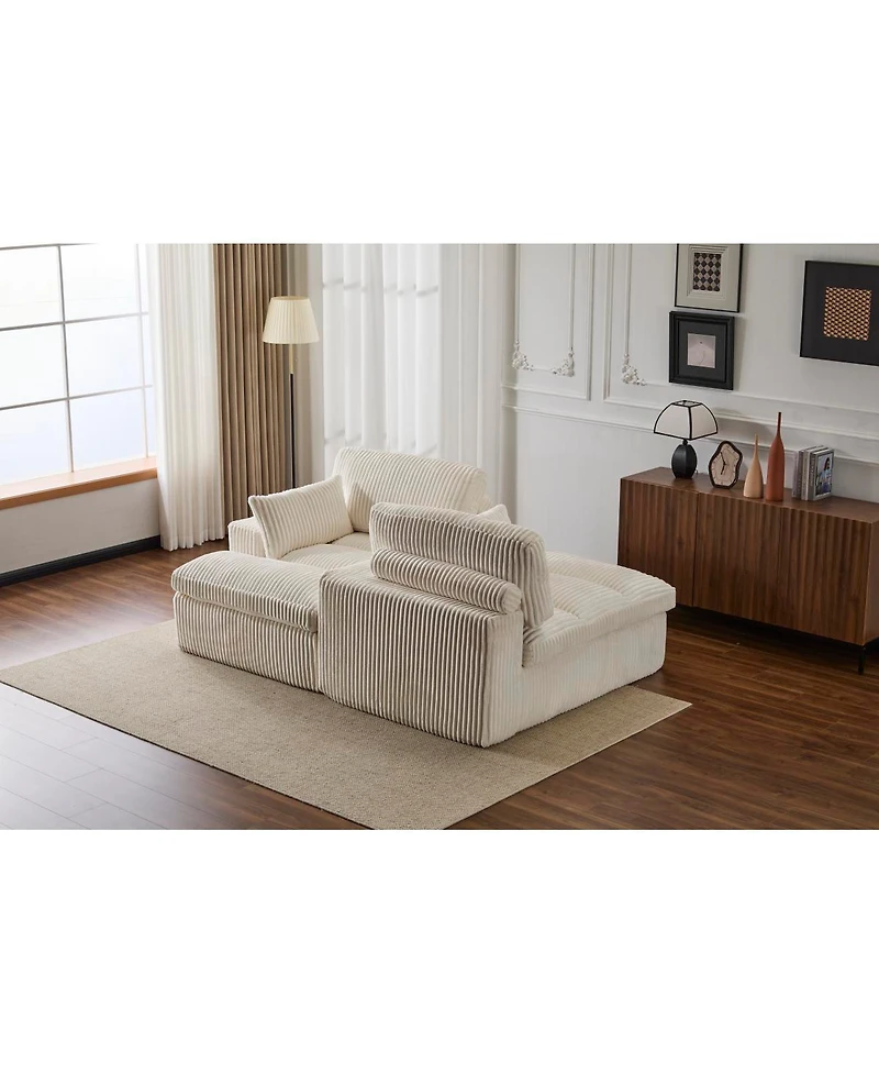 Streamdale Furniture Double Chaise Lounge Indoor, Oversized Upholstered Sleeper Cloud Couch